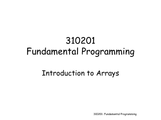 310201 Fundamental Programming