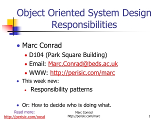 Object Oriented System Design Responsibilities