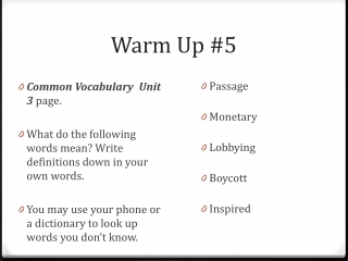 Warm Up #5