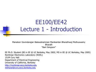 EE100/EE42 Lecture 1 - Introduction