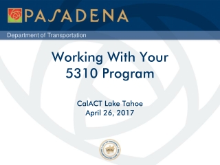 Working With Your 5310 Program