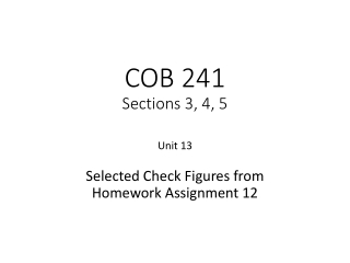 COB 241 Sections 3, 4, 5