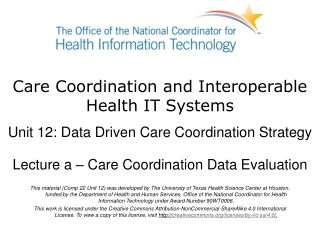 Care Coordination and Interoperable Health IT Systems