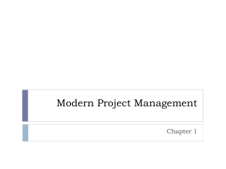 Modern Project Management