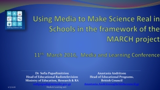 The Make science Real in sCHools (MARCH) network