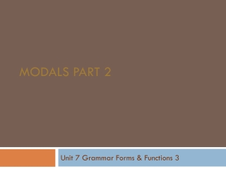 Modals part 2