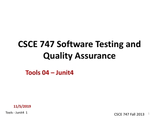 CSCE 747 Software Testing and Quality Assurance