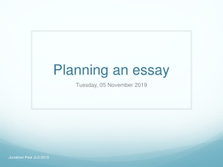 Planning an essay