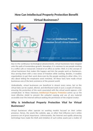 How Can Intellectual Property Protection Benefit Virtual Businesses?