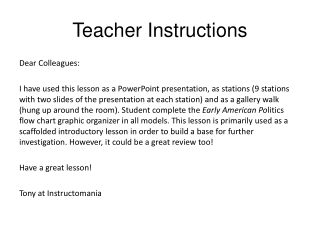 Teacher Instructions