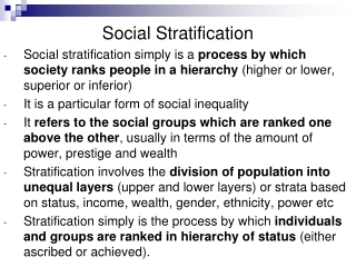 Social Stratification