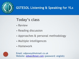 GSTESOL Listening &amp; Speaking for YLs