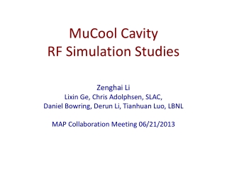 MuCool Cavity RF Simulation Studies
