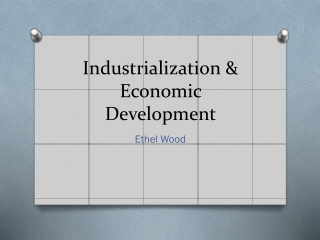 Industrialization &amp; Economic Development