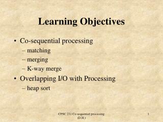 Learning Objectives