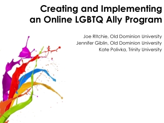 Creating and Implementing an Online LGBTQ Ally Program