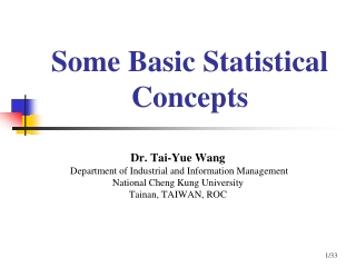 Some Basic Statistical Concepts