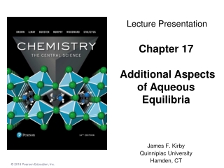 Chapter 17 Additional Aspects of Aqueous Equilibria