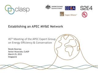 Establishing an APEC MV&amp;E Network