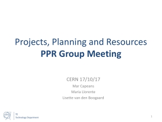 Projects, Planning and Resources PPR Group Meeting