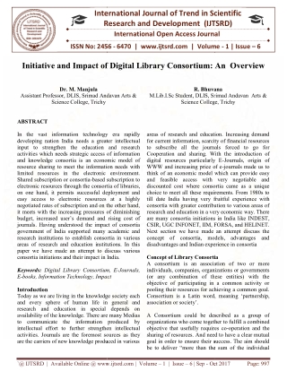 Initiative and Impact of Digital Library Consortium An Overview
