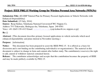 Project: IEEE P802.15 Working Group for Wireless Personal Area Networks (WPANs)