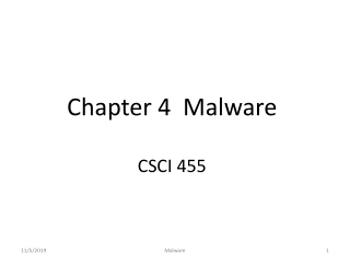 Chapter 4 Malware CSCI 455