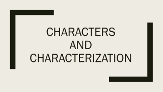 Characters and characterization