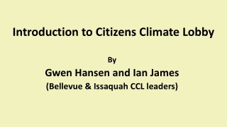 Introduction to Citizens Climate Lobby