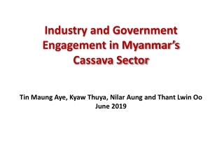 Industry and Government Engagement in Myanmar’s Cassava Sector