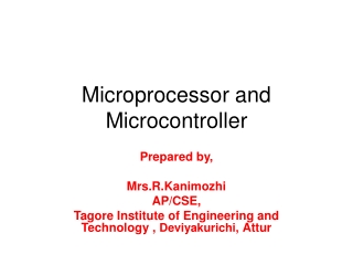 Microprocessor and Microcontroller