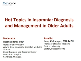 Hot Topics in Insomnia: Diagnosis and Management in Older Adults