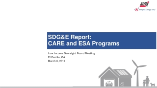 SDG&amp;E Report: CARE and ESA Programs