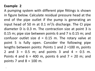 Solution: 1. Head loss between points 1 and 2.