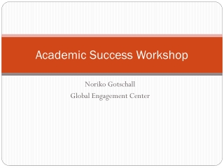 Academic Success Workshop