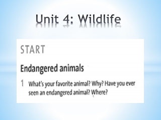 Unit 4: Wildlife