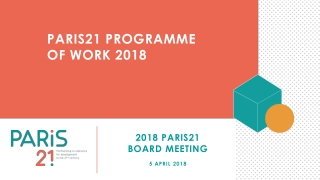 PARIS21 PROGRAMME OF WORK 2018