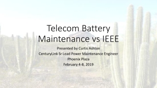 Telecom Battery Maintenance vs IEEE