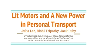 Lit Motors and A New Power in Personal Transport