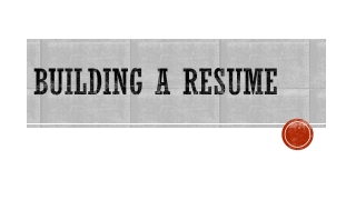 Building a resume