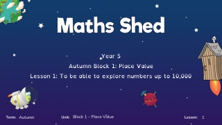 Year 5 Autumn Block 1: Place Value Lesson 1: To be able to explore numbers up to 10,000