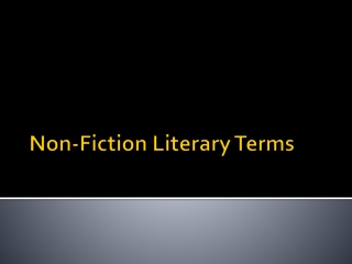 Non-Fiction Literary Terms