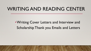 Writing and Reading Center