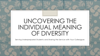 Uncovering the Individual Meaning of Diversity