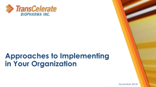 Approaches to Implementing in Your Organization