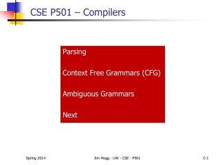 CSE P501 – Compilers