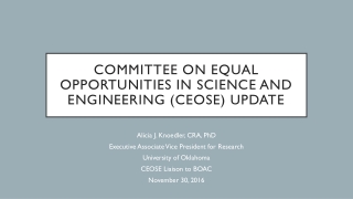 Committee on Equal Opportunities in Science and Engineering (CEOSE) Update