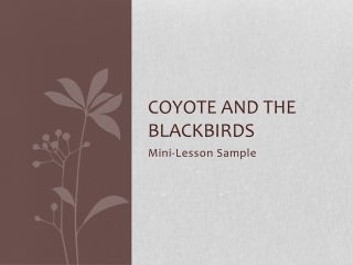 Coyote and the Blackbirds