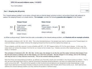 CPS 310 second midterm exam, 11/6/2013 Your name please: