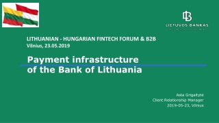 Payment infrastructure of the Bank of Lithuania